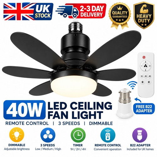 40w led ceiling fan - led, e27