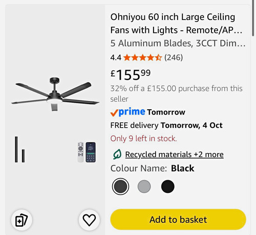 Ohniyou 60in ceiling fan - ohniyou,
