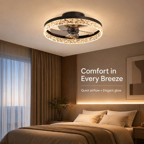 Led ceiling crystal - fan, light