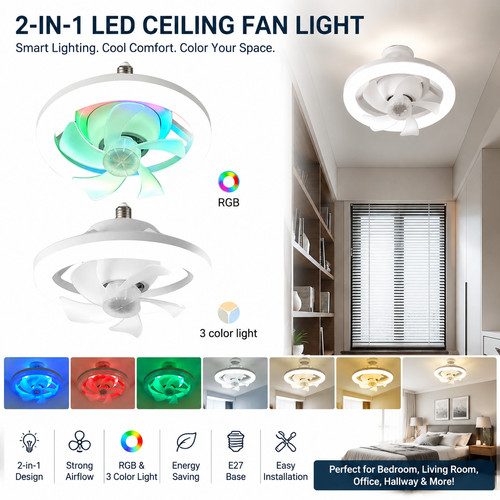 Led ceiling fans with - led, light