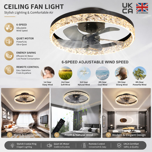 Fan light led ceiling - light,